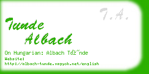 tunde albach business card